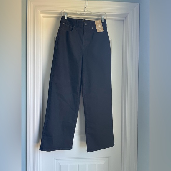 NWT Madewell The Curvy Perfect Vintage Wide-Leg Jean in black rinse wash - 28 - Picture 7 of 9